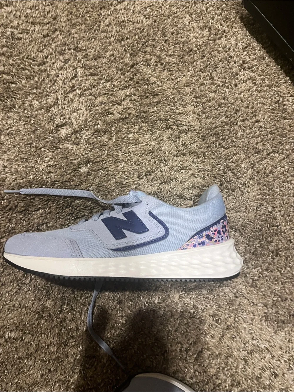 Light Gray new balance Athletic Sneakers with Navy Accents